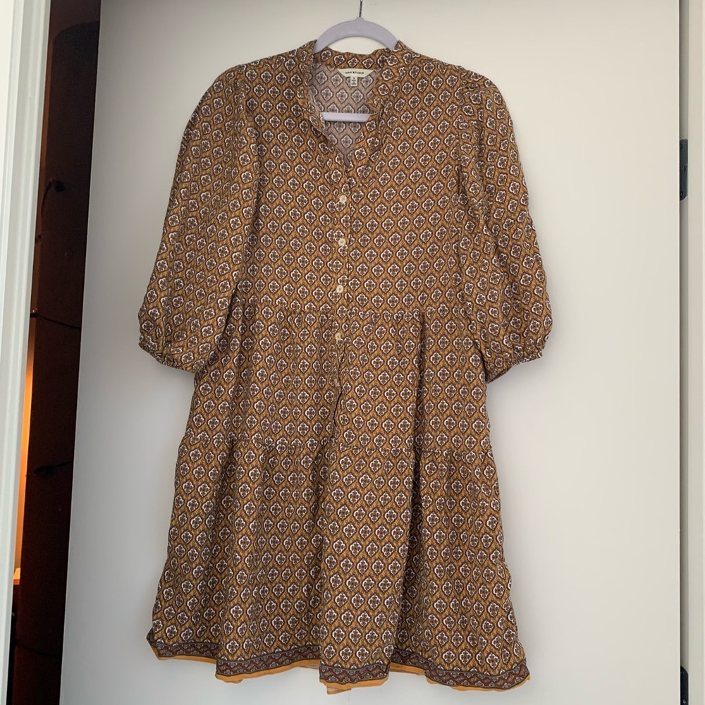 Yellow Patterned Max Studio Dress